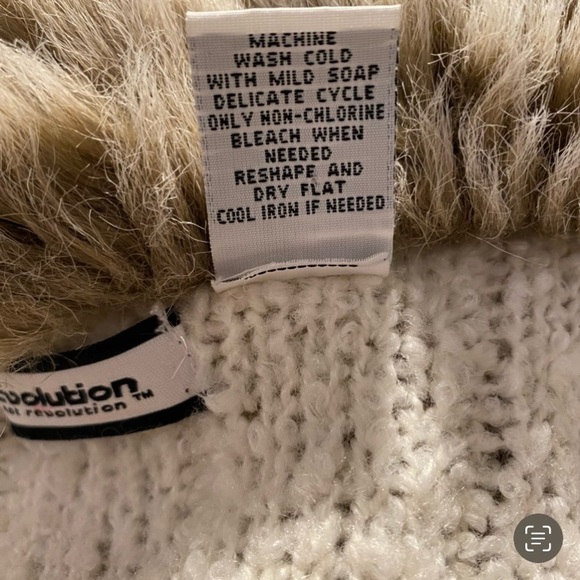 Vintage Y2K faux fur collar long cardigan duster size large - Picture 8 of 8